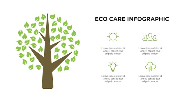 BoomdiagramEcologie infographic Eco zorgconcept Natuur presentatiesjabloon dia