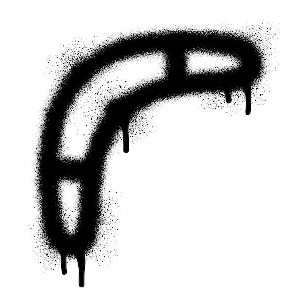 Boomerang icon graffiti with black spray paint