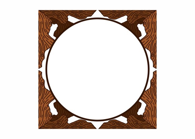 Vector boomstam ornament frame grens voor natuur decoratie thema