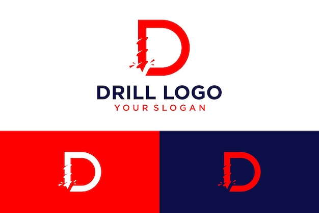 Boor logo-ontwerp met letter d