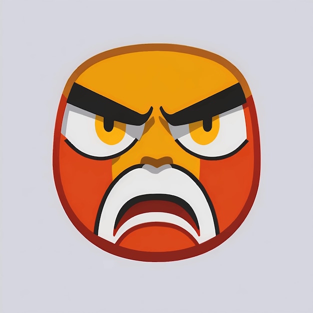 Boos gezicht Emoji reactie symbool pictogram vectorillustratie