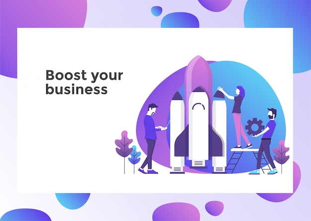 Vector boost business illustration page