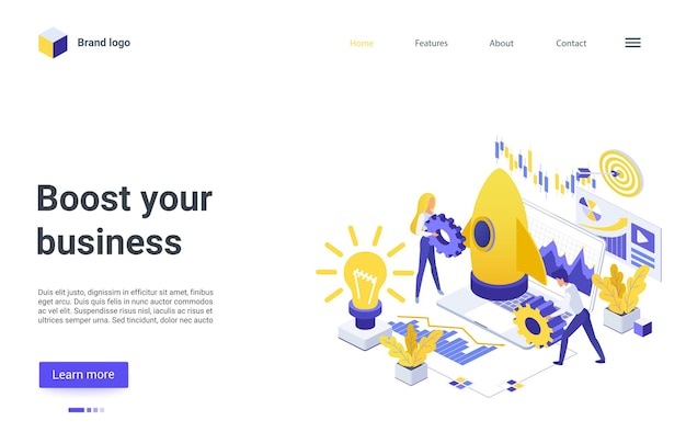 Boost your business isometric landing page