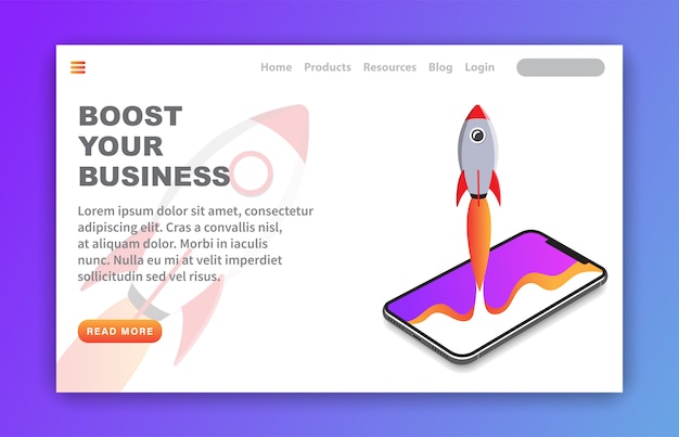 Vector boost your business landing page template