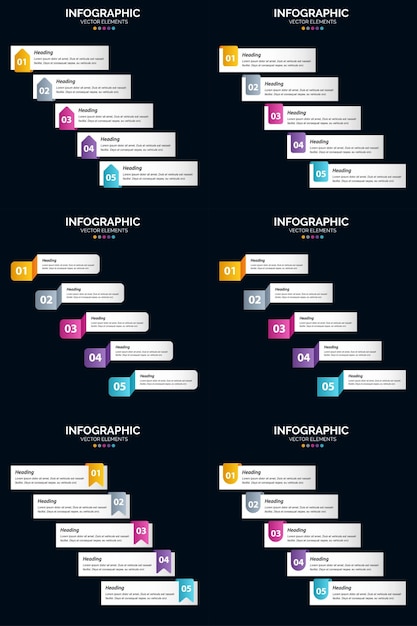 Potenzia la tua attività con questo pacchetto di infografiche vettoriali