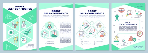 Boost zelfvertrouwen groene brochure sjabloon