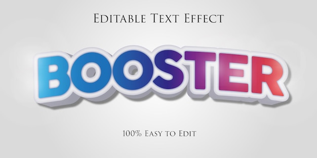 Booster editable text effect vector logo badge