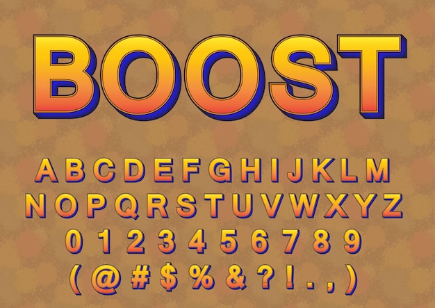 Booster glow alphabets numbers set