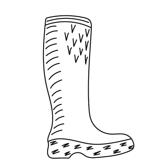 Boot doodle schets schets pictogram geïsoleerde vector