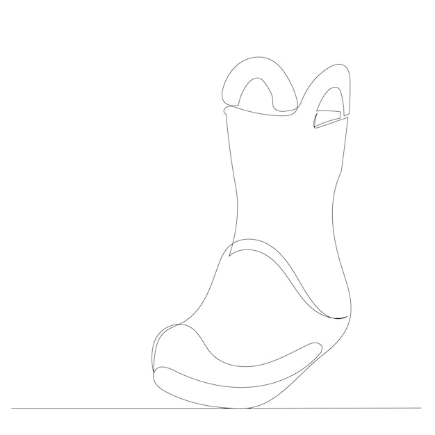 Boot drawing by one continuous line vector