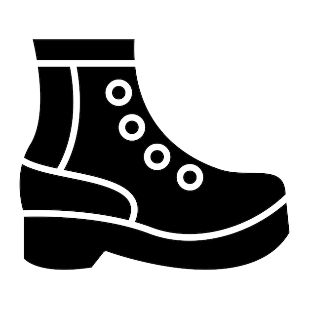 Boot Glyph Solid Black Illustration