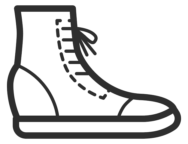 Boot line icon Footwear symbol Leather shoes