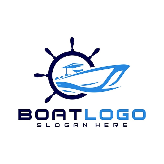 Boot logo vector ontwerpsjabloon