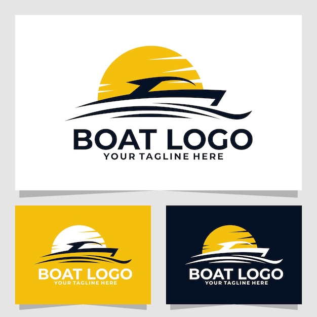 Boot logo vector ontwerpsjabloon