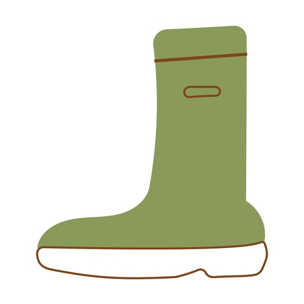 Boot rubber green line pair elements icon