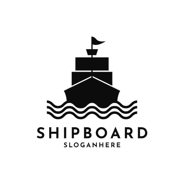 Boot schip silhouet logo ontwerp creatief idee