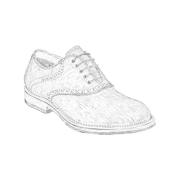 Boot shoe illustration in hand drawn vector 