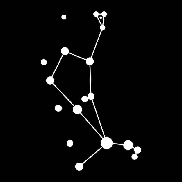 Bootes constellation map Vector illustration