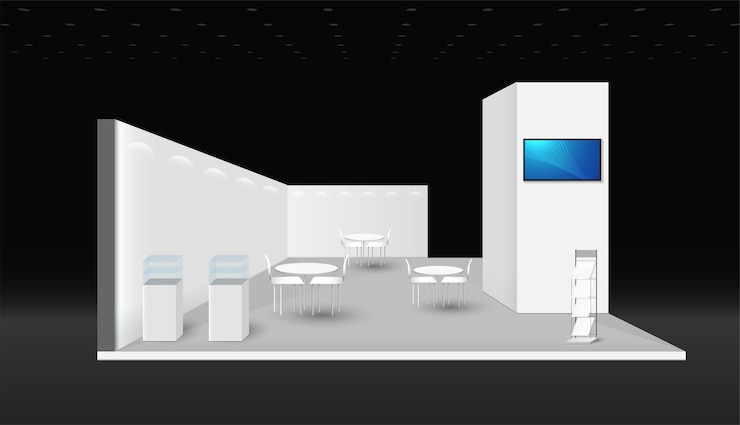 Vector booth template. corporate identity. creative exhibition stand vector illustration design.