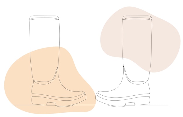 Boots drawing by one continuous line