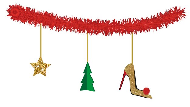 Stivali tacco alto scarpa xmas merry tree oro rosso oro, metallizzato, brillante, effetto, glamour