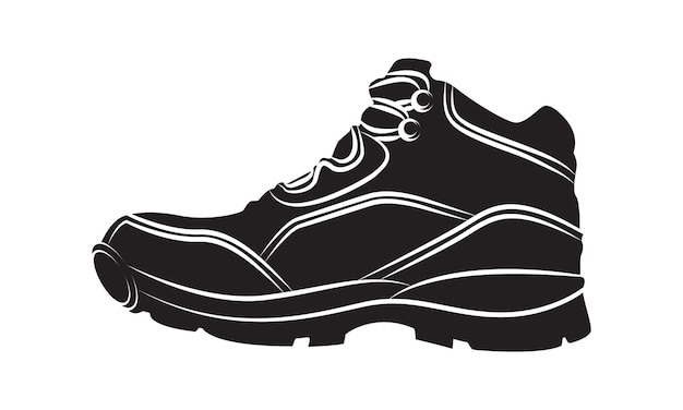 Boots icon symbol Flat vector illustrationMen's boots shoe glyph icon Hiking silhouette
