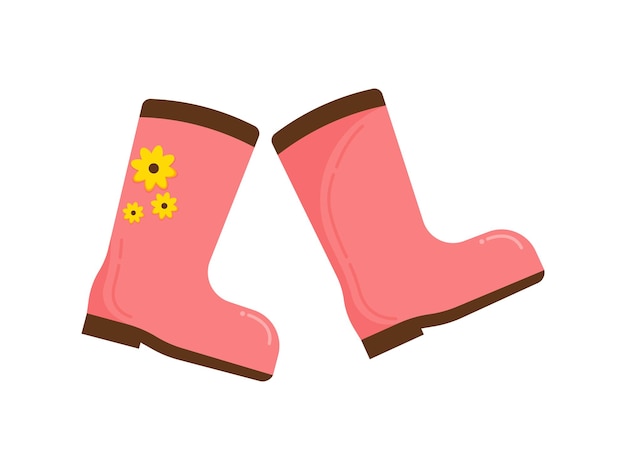 Vector boots spring elements illustration