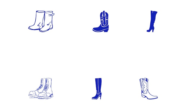 Vector boots vectors icon set