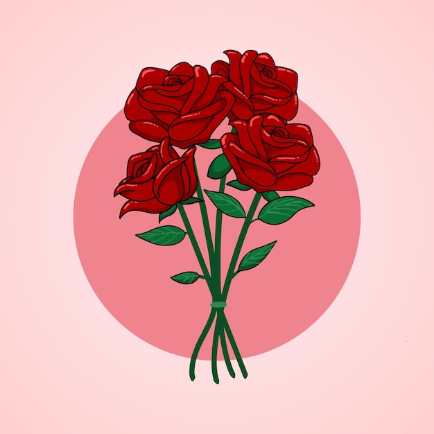 Boquet of roses vector illustration