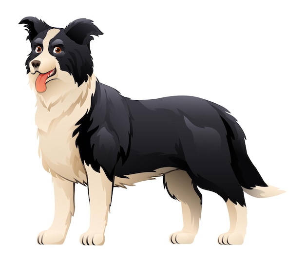 Vector border collie hond cartoon vectorillustratie