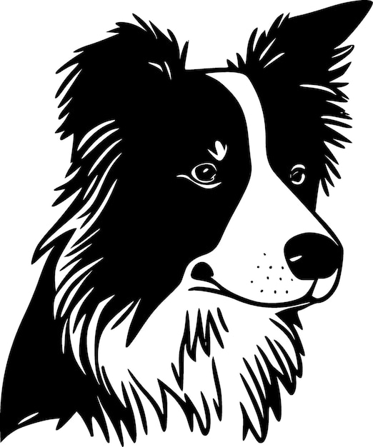 Border Collie Minimalist and Flat Logo Vector illustration