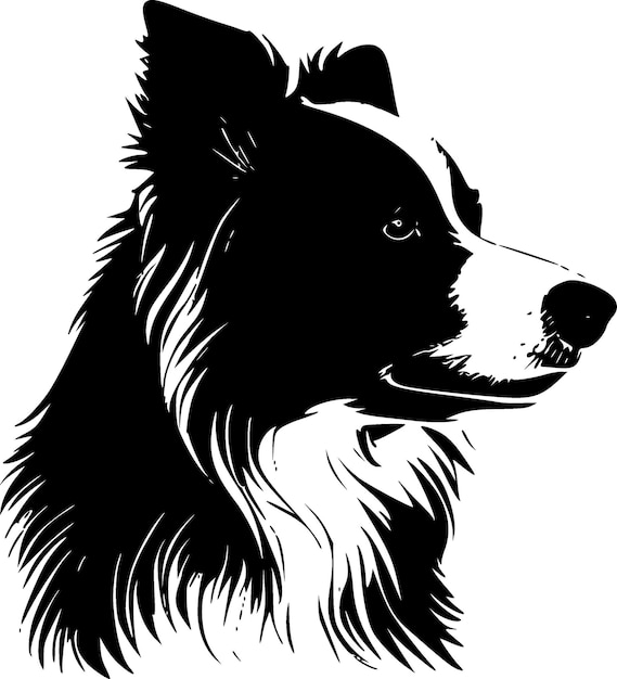 Vettore border collie minimalista e logo piatto illustrazione vettoriale