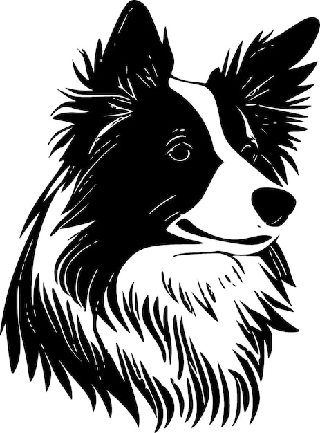 Border Collie Minimalist and Simple Silhouette Vector illustration