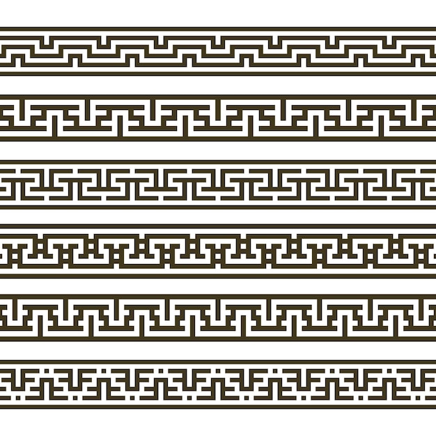 Elementi di decorazione del confine modello linea geometrica modelli tessuto senza cuciture stile texture