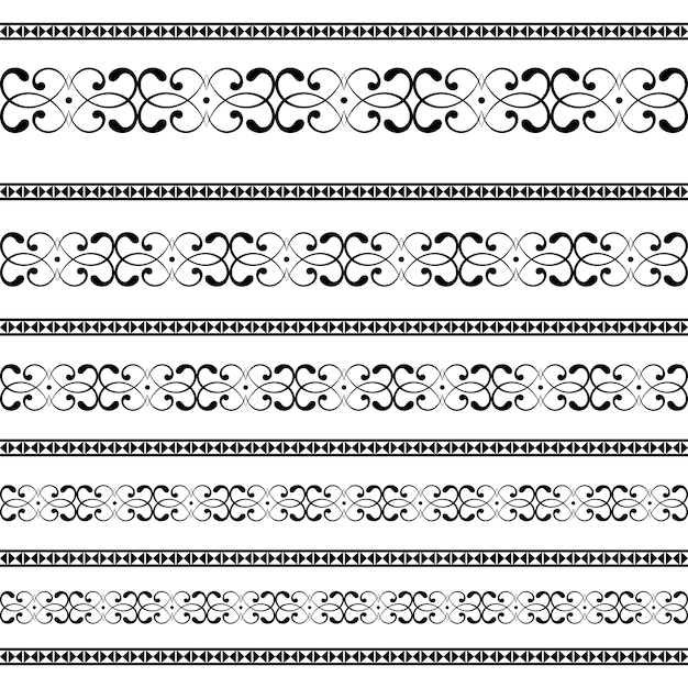 Vector border decoration elements patterns