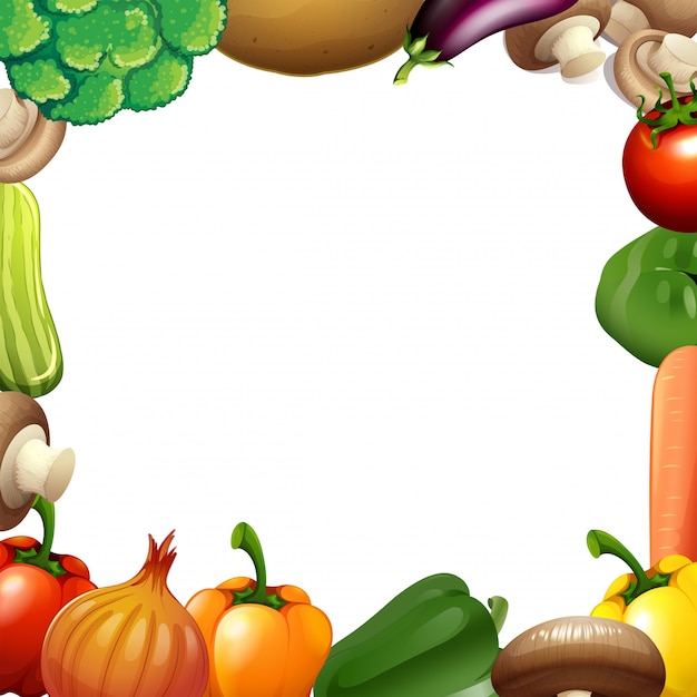 Border design with mixed vegetables