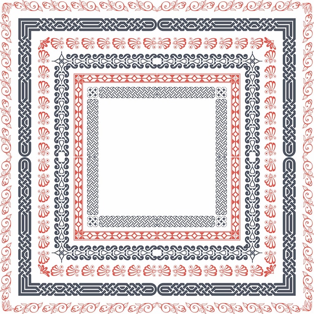 Border elements templates elegant retro repeating symmetric design