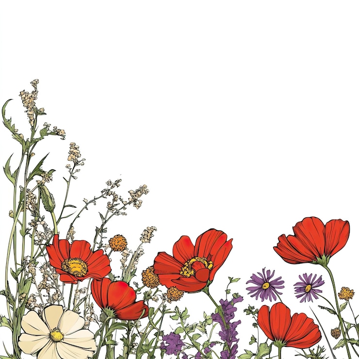 Vector border flowers clip art elegant bloemen border ontwerpen