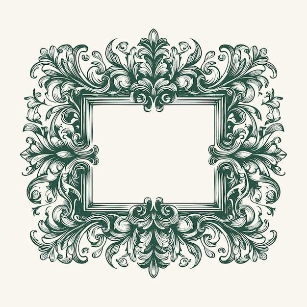 Border frame met bloemenkrans tak handgetekende stijl Bloemen frame voor bruiloft