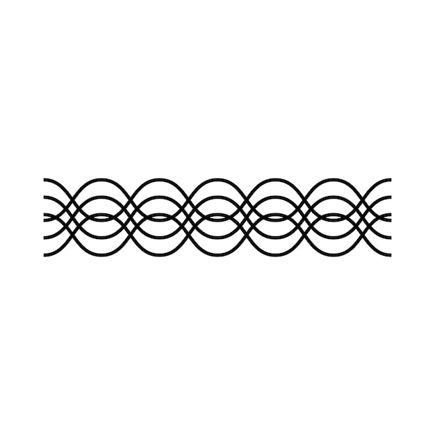 Border frame wavy line divider geometric shape element horizontal zigzag seamless pattern stroke outline illustration