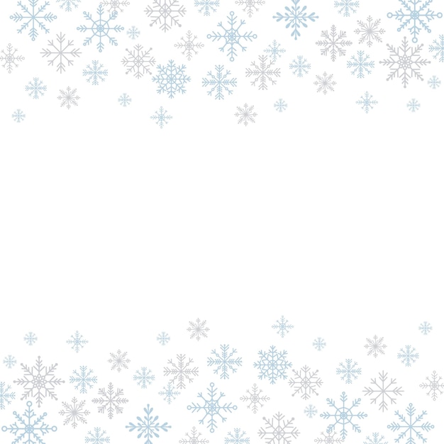 border or frame with snowflakes on top winter illustration decor imitation snow christmas frame