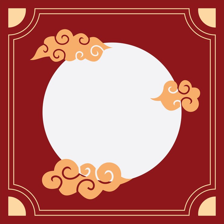 Vector border ornament cloud for lunar chinese year