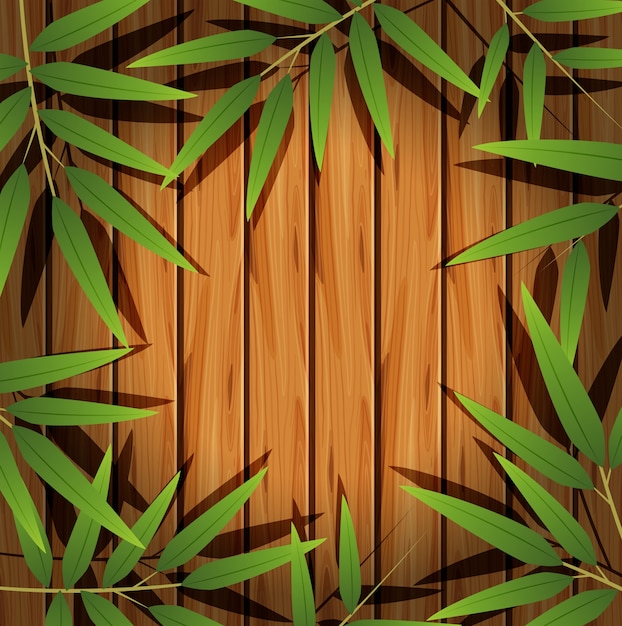 Vector border template with bamboo leaves