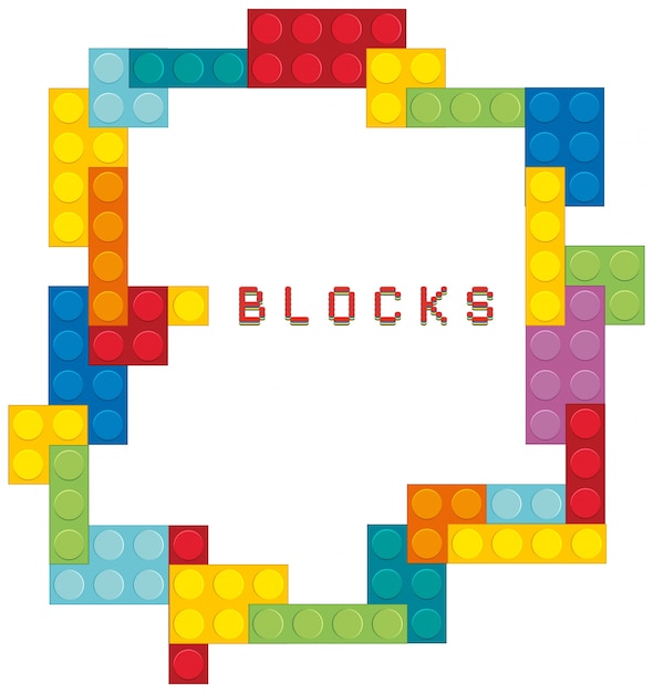カラフルなブロックを持つボーダーテンプレート