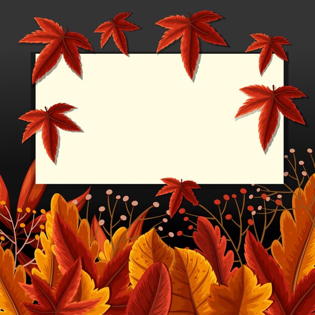 Border template with fallen leaves