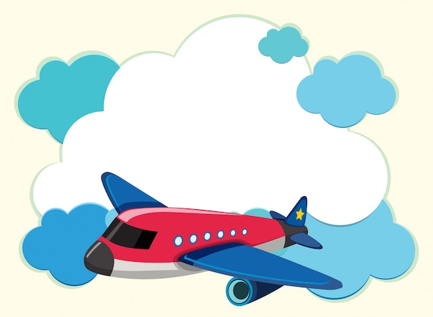 Vector border template with red airplane