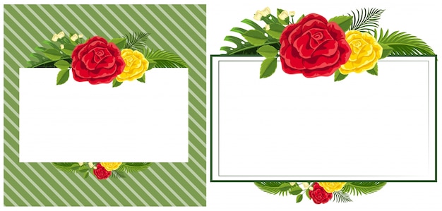 Border template with red and yellow roses