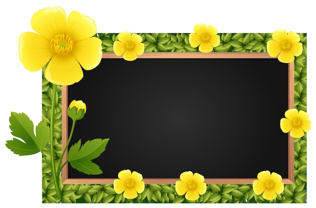 Border template with yellow buttercups