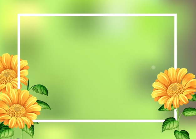 Border template with yellow flowers