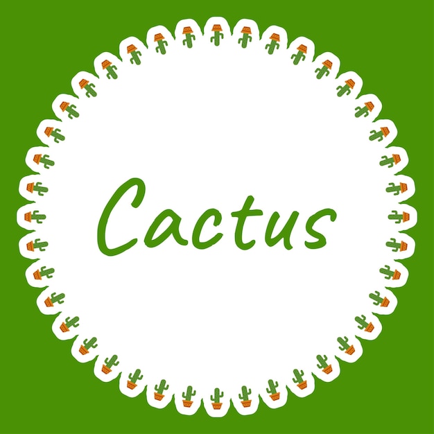 Border with Cactus for banner poster and greeting card